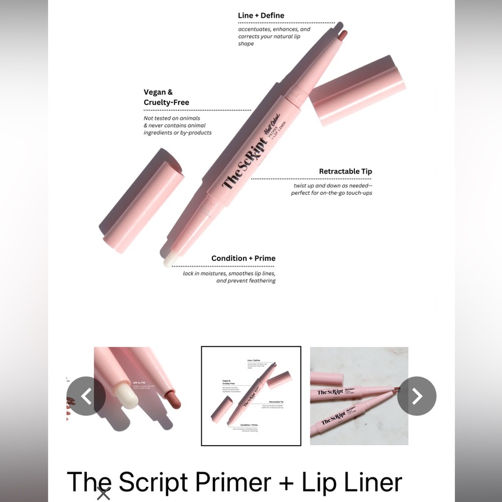 Half Caked The Script Lip Primer and Lip Liner - Picture 3 of 7